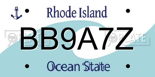BB9A7Z Rhode Island License Plate