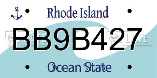 BB9B427 Rhode Island License Plate