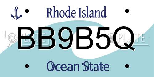 BB9B5Q Rhode Island License Plate