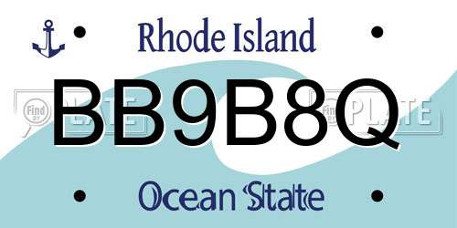 BB9B8Q Rhode Island License Plate