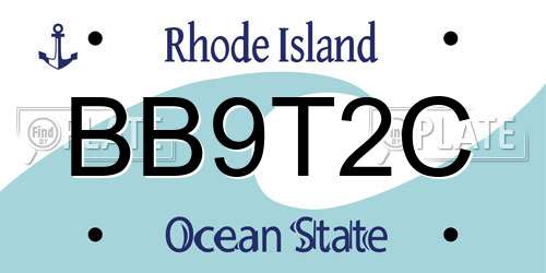 BB9T2C Rhode Island License Plate