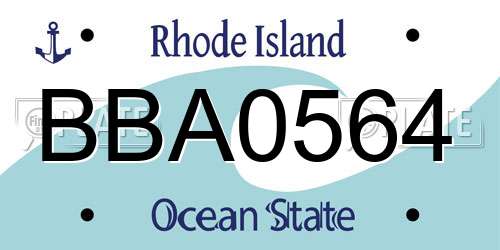 BBA0564 Rhode Island License Plate
