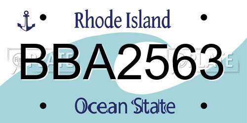 BBA2563 Rhode Island License Plate