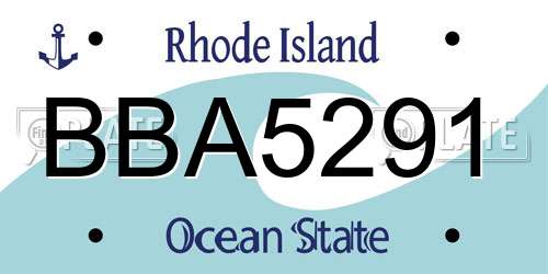 BBA5291 Rhode Island License Plate