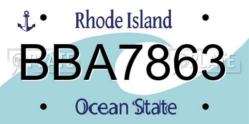 BBA7863 Rhode Island License Plate