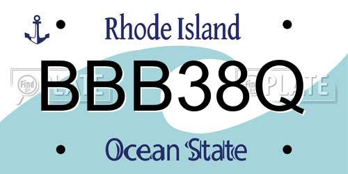 BBB38Q Rhode Island License Plate