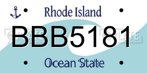 BBB5181 Rhode Island License Plate