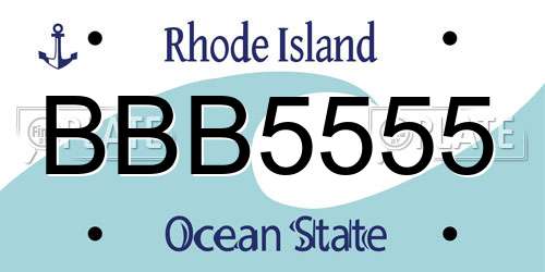 BBB5555 Rhode Island License Plate