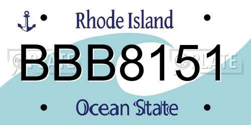 BBB8151 Rhode Island License Plate