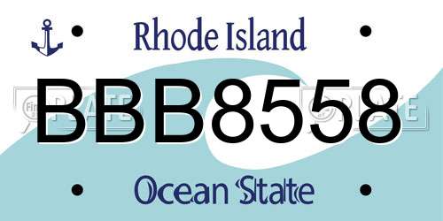 BBB8558 Rhode Island License Plate