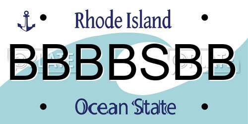 BBBBSBB Rhode Island License Plate
