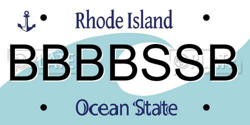 BBBBSSB Rhode Island License Plate