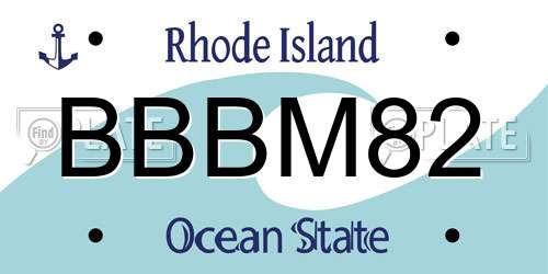 BBBM82 Rhode Island License Plate