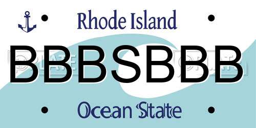 BBBSBBB Rhode Island License Plate