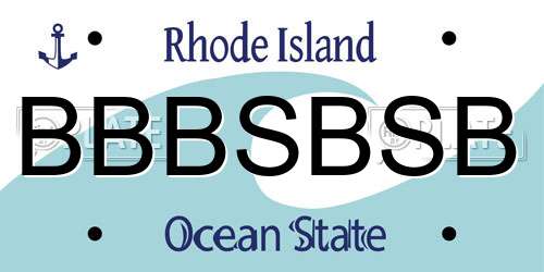 BBBSBSB Rhode Island License Plate