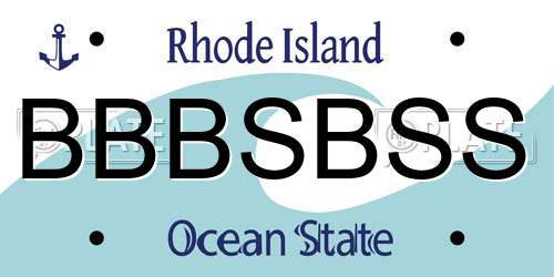 BBBSBSS Rhode Island License Plate