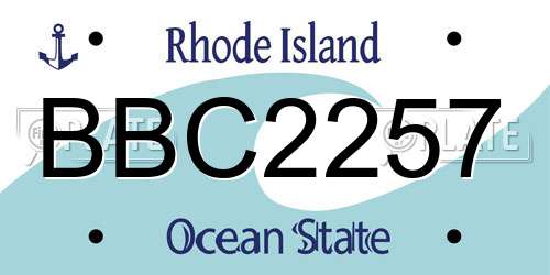 BBC2257 Rhode Island License Plate