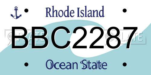 BBC2287 Rhode Island License Plate