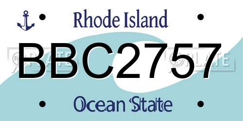 BBC2757 Rhode Island License Plate