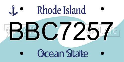 BBC7257 Rhode Island License Plate