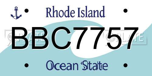 BBC7757 Rhode Island License Plate