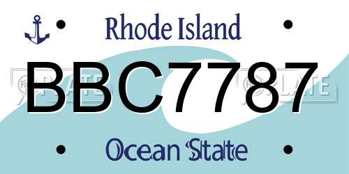BBC7787 Rhode Island License Plate
