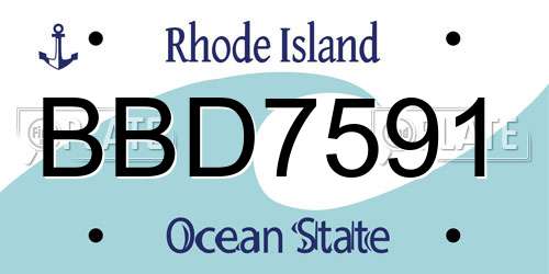 BBD7591 Rhode Island License Plate