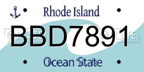 BBD7891 Rhode Island License Plate