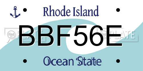 BBF56E Rhode Island License Plate