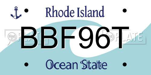 BBF96T Rhode Island License Plate