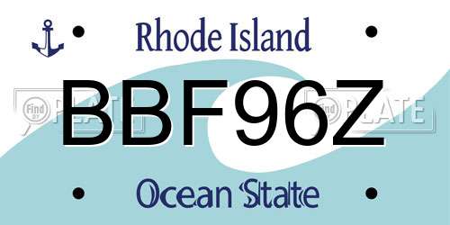 BBF96Z Rhode Island License Plate