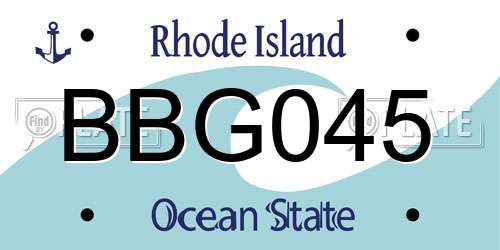 BBG045 Rhode Island License Plate