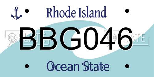 BBG046 Rhode Island License Plate