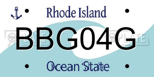 BBG04G Rhode Island License Plate