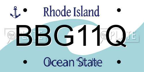 BBG11Q Rhode Island License Plate