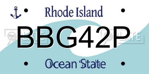 BBG42P Rhode Island License Plate
