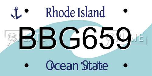 BBG659 Rhode Island License Plate