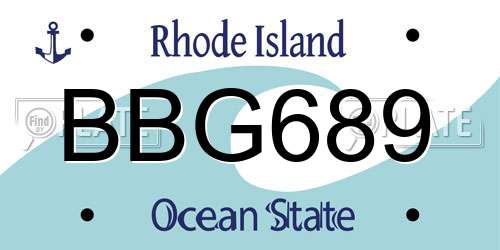 BBG689 Rhode Island License Plate