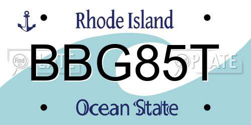 BBG85T Rhode Island License Plate