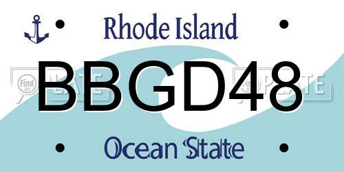 BBGD48 Rhode Island License Plate