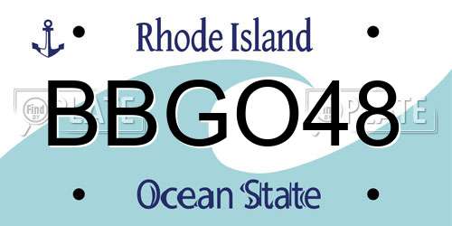 BBGO48 Rhode Island License Plate