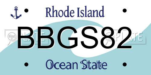 BBGS82 Rhode Island License Plate