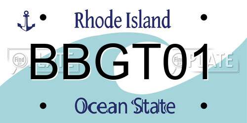 BBGT01 Rhode Island License Plate