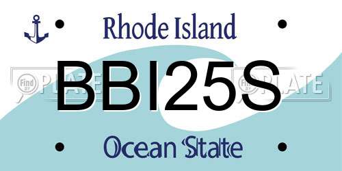 BBI25S Rhode Island License Plate