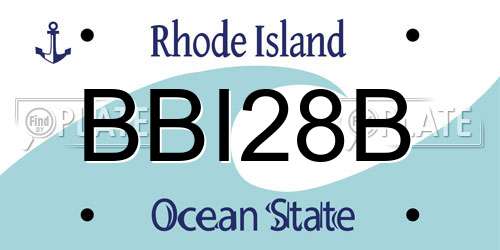BBI28B Rhode Island License Plate