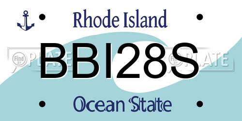 BBI28S Rhode Island License Plate