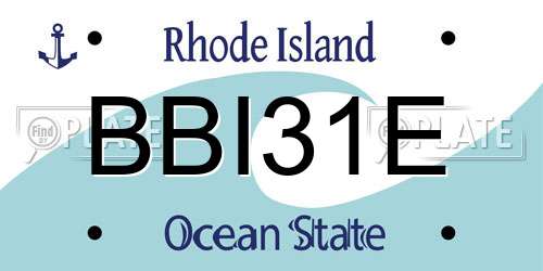 BBI31E Rhode Island License Plate