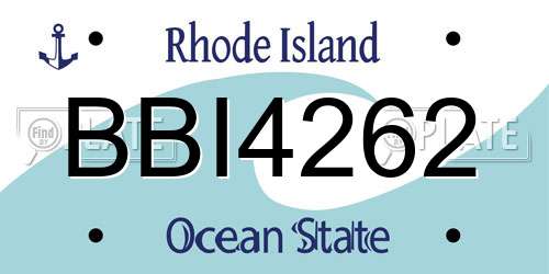 BBI4262 Rhode Island License Plate