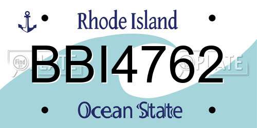 BBI4762 Rhode Island License Plate