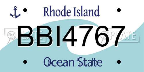 BBI4767 Rhode Island License Plate